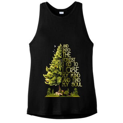 And Into The Forest I Go To Lose My Mind And Find My Soul Ladies PosiCharge Tri-Blend Wicking Tank