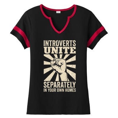 Antisocial Introverts Unite Separately In Your Own Homes Ladies Halftime Notch Neck Tee