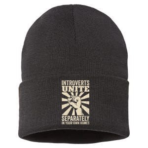 Antisocial Introverts Unite Separately In Your Own Homes Premium Sustainable Knit Beanie