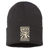 Antisocial Introverts Unite Separately In Your Own Homes Premium Sustainable Knit Beanie