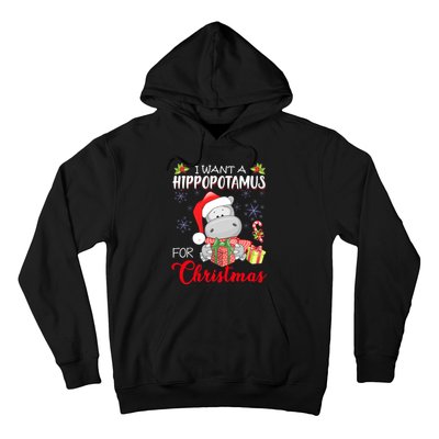 All I Want For Christmas Is Hippopotamus Cute Hippo Xmas Hoodie