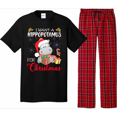 All I Want For Christmas Is Hippopotamus Cute Hippo Xmas Pajama Set