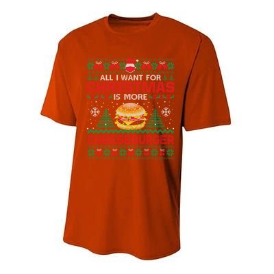 All I Want Is More Cheeseburger Christmas Pajama Party Gift Performance Sprint T-Shirt