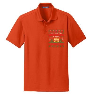 All I Want Is More Cheeseburger Christmas Pajama Party Gift Dry Zone Grid Polo