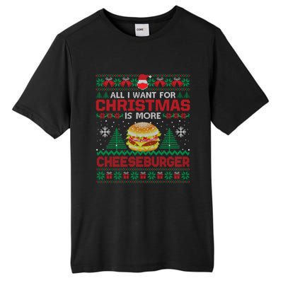 All I Want Is More Cheeseburger Christmas Pajama Party Gift Tall Fusion ChromaSoft Performance T-Shirt