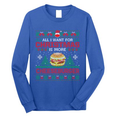 All I Want Is More Cheeseburger Christmas Pajama Party Gift Long Sleeve Shirt