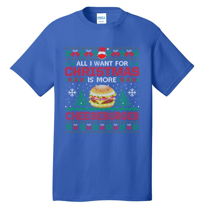 All I Want Is More Cheeseburger Christmas Pajama Party Gift Tall T-Shirt