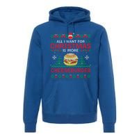 All I Want Is More Cheeseburger Christmas Pajama Party Gift Premium Hoodie