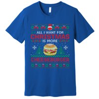 All I Want Is More Cheeseburger Christmas Pajama Party Gift Premium T-Shirt