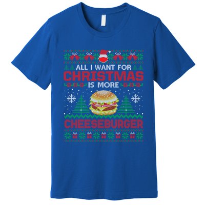 All I Want Is More Cheeseburger Christmas Pajama Party Gift Premium T-Shirt