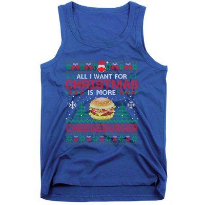 All I Want Is More Cheeseburger Christmas Pajama Party Gift Tank Top