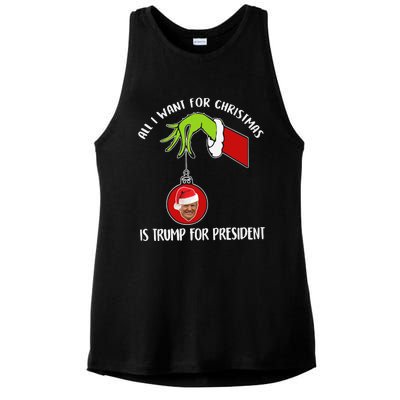 All I Want For Christmas Is Trump For President 2024 Ladies PosiCharge Tri-Blend Wicking Tank