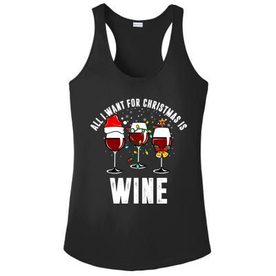 All I Want Christmas Is Wine Ladies PosiCharge Competitor Racerback Tank