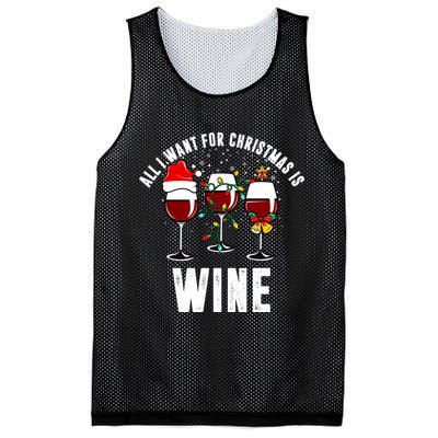 All I Want Christmas Is Wine Mesh Reversible Basketball Jersey Tank