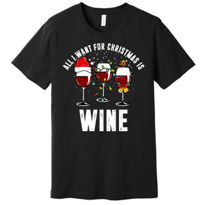 All I Want Christmas Is Wine Premium T-Shirt