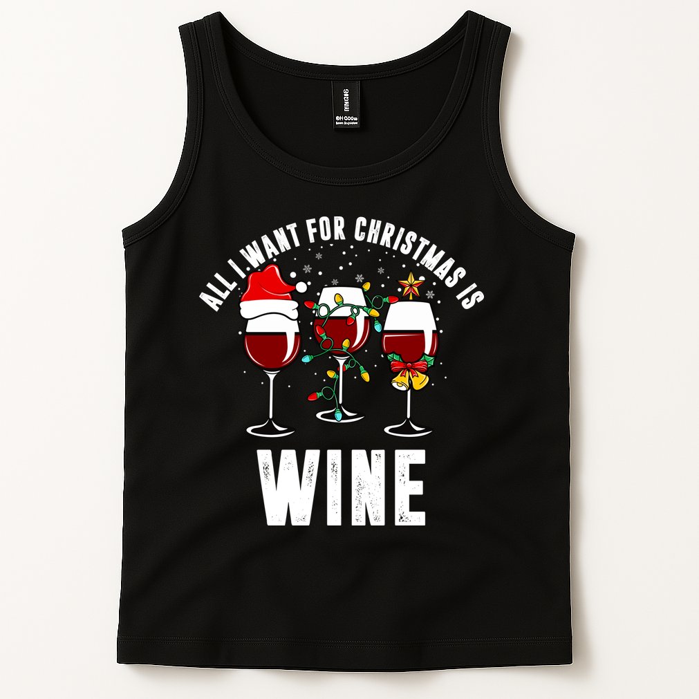 All I Want Christmas Is Wine Tank Top