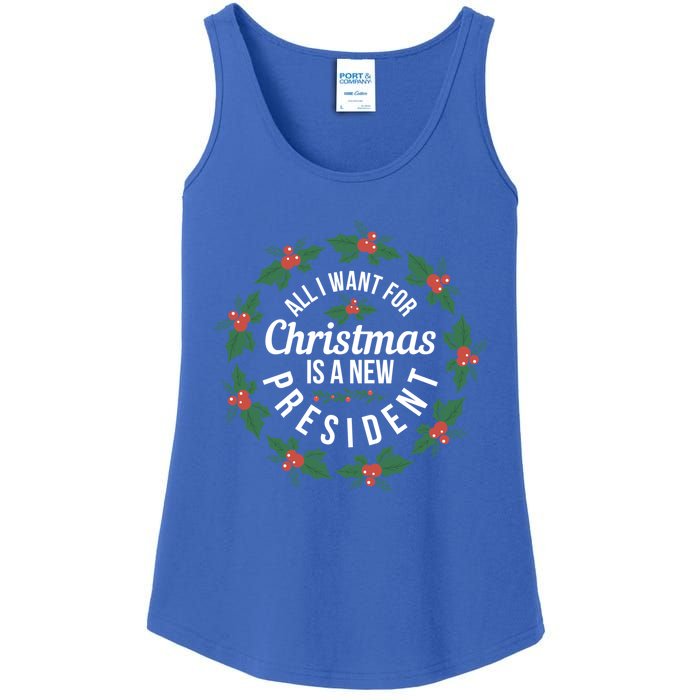 All I Want For Christmas Is A New President Gift Ladies Essential Tank