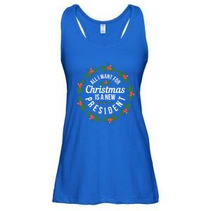 All I Want For Christmas Is A New President Gift Ladies Essential Flowy Tank