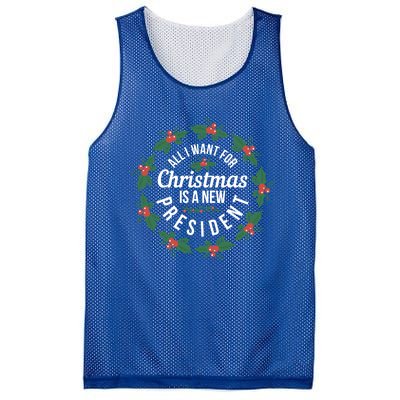 All I Want For Christmas Is A New President Gift Mesh Reversible Basketball Jersey Tank