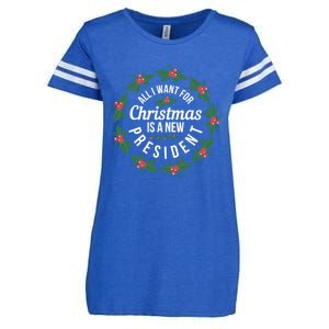 All I Want For Christmas Is A New President Gift Enza Ladies Jersey Football T-Shirt