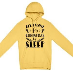 All I Want For Christmas Is Sleep Funny Xmas Present Humor Gift Premium Pullover Hoodie