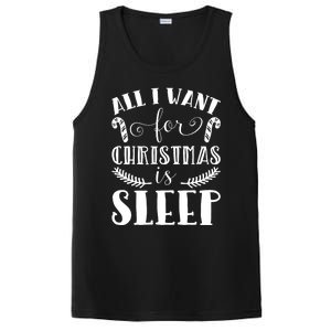 All I Want For Christmas Is Sleep Funny Xmas Present Humor Gift PosiCharge Competitor Tank