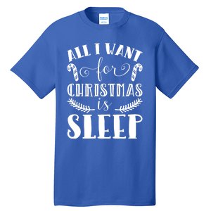 All I Want For Christmas Is Sleep Funny Xmas Present Humor Gift Tall T-Shirt