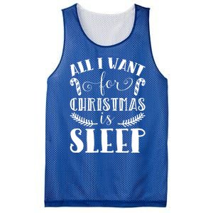 All I Want For Christmas Is Sleep Funny Xmas Present Humor Gift Mesh Reversible Basketball Jersey Tank