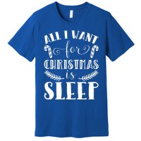 All I Want For Christmas Is Sleep Funny Xmas Present Humor Gift Premium T-Shirt