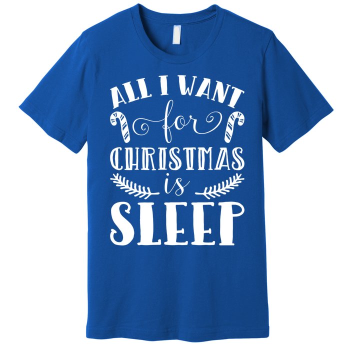 All I Want For Christmas Is Sleep Funny Xmas Present Humor Gift Premium T-Shirt