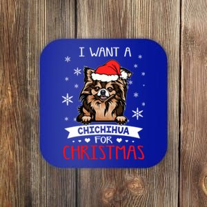 All I Want For Christmas Is A Chihuahua Santa Reindeer Great Gift Coaster