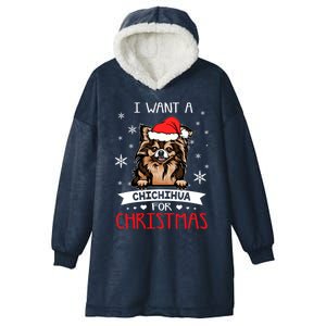 All I Want For Christmas Is A Chihuahua Santa Reindeer Great Gift Hooded Wearable Blanket