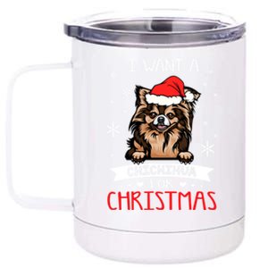 All I Want For Christmas Is A Chihuahua Santa Reindeer Great Gift 12 oz Stainless Steel Tumbler Cup