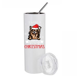 All I Want For Christmas Is A Chihuahua Santa Reindeer Great Gift Stainless Steel Tumbler