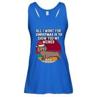 All I Want For Christmas Is Show You My Weiner Dog Dachshund Cute Gift Ladies Essential Flowy Tank