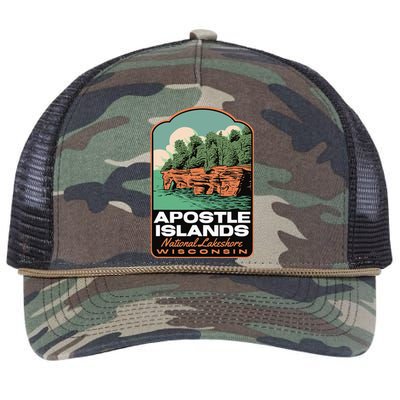 Apostle Islands Wisconsin Retro Rope Trucker Hat Cap