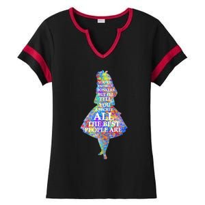 Alice In Wonderland Have I Gone Bonkers Quote Ladies Halftime Notch Neck Tee