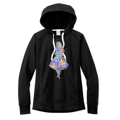 Alice In Wonderland Have I Gone Bonkers Quote Women's Fleece Hoodie