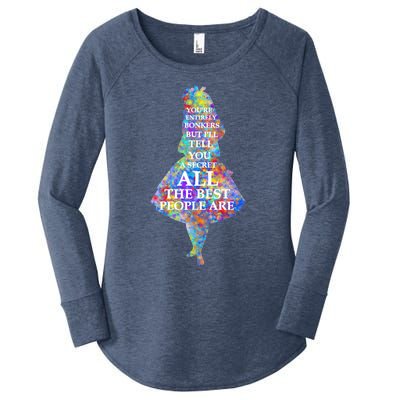 Alice In Wonderland Have I Gone Bonkers Quote Women's Perfect Tri Tunic Long Sleeve Shirt