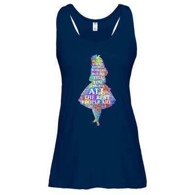 Alice In Wonderland Have I Gone Bonkers Quote Ladies Essential Flowy Tank