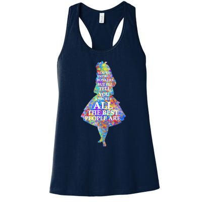 Alice In Wonderland Have I Gone Bonkers Quote Women's Racerback Tank