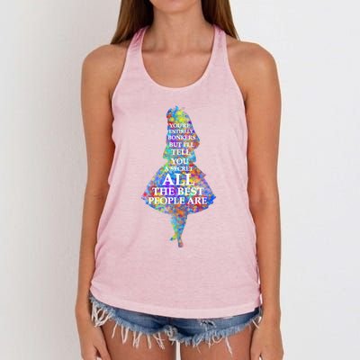 Alice In Wonderland Have I Gone Bonkers Quote Women's Knotted Racerback Tank