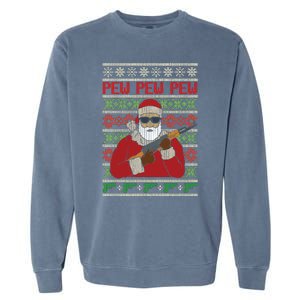 All I Want Is Guns Ugly Christmas Hunting Garment-Dyed Sweatshirt