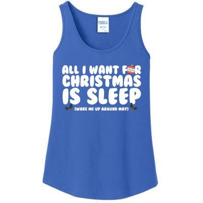 All I Want For Christmas Is Sleep Funny Xmas Cool Gift Ladies Essential Tank