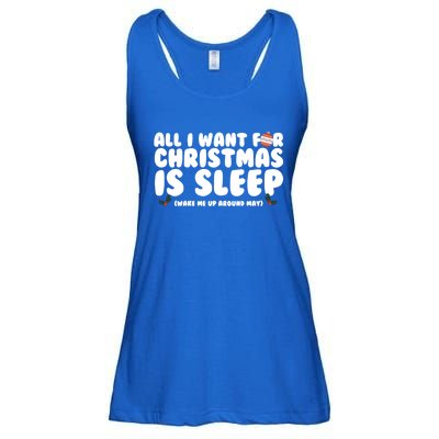 All I Want For Christmas Is Sleep Funny Xmas Cool Gift Ladies Essential Flowy Tank