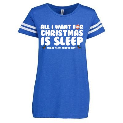 All I Want For Christmas Is Sleep Funny Xmas Cool Gift Enza Ladies Jersey Football T-Shirt