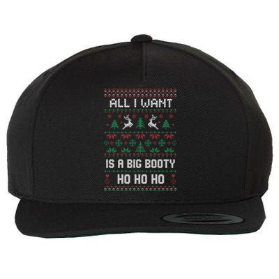 All I Want Is A Big Booty Ho For Christmas Gift Ugly Gift Wool Snapback Cap