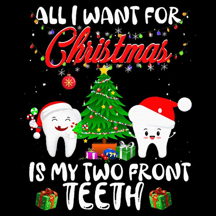 All I want for Christmas is My Two Front Teeth Funny 7-Panel Snapback Hat