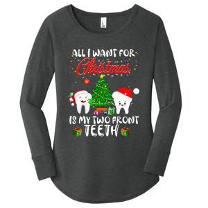 All I want for Christmas is My Two Front Teeth Funny Women's Perfect Tri Tunic Long Sleeve Shirt