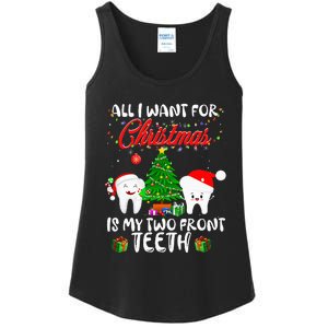 All I want for Christmas is My Two Front Teeth Funny Ladies Essential Tank